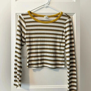 Funky Pink Crop Top Long Sleeve Size Small